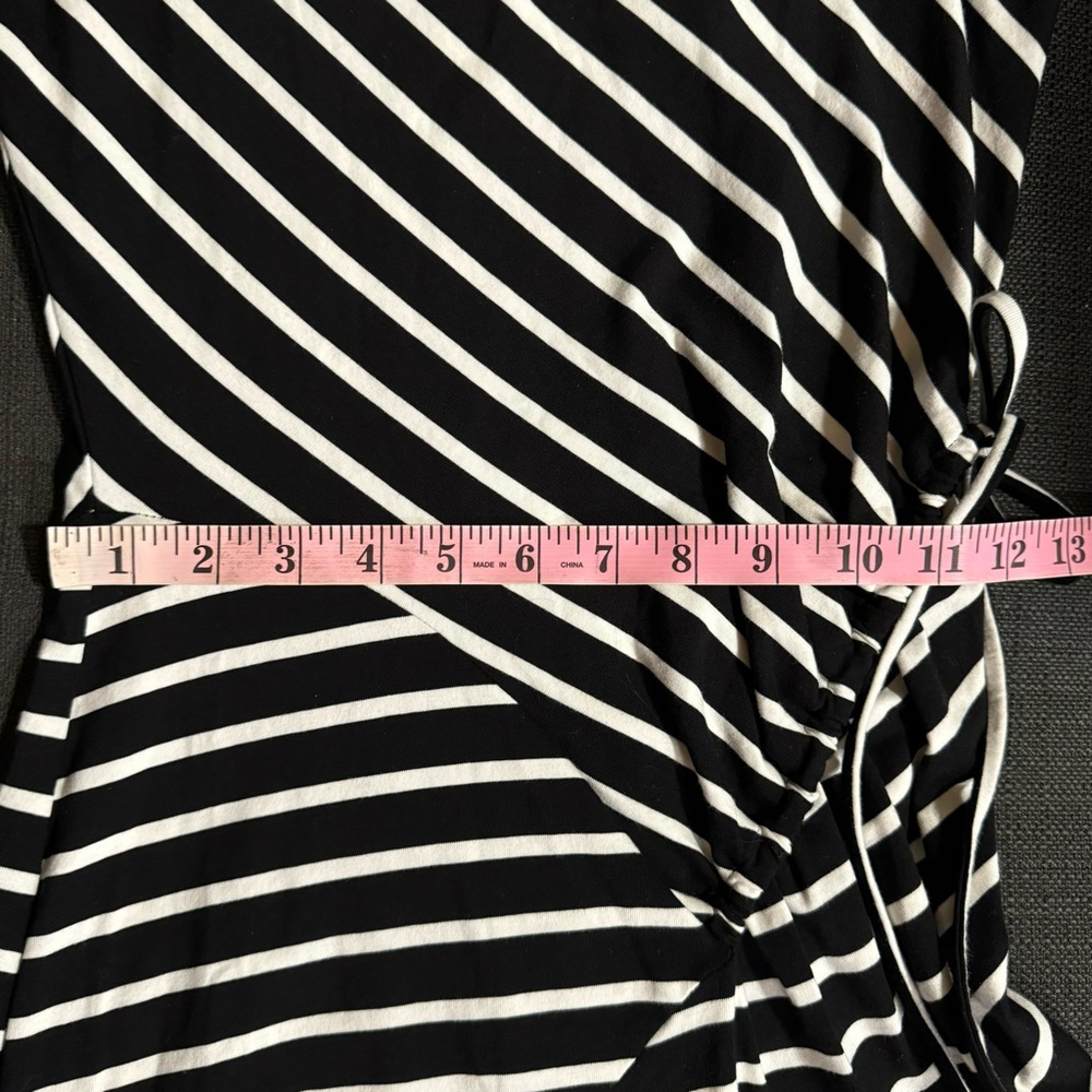 Parker ‘Nicola’ Sleeveless Asymmetrical Stripe Dress in Black/White Size XS - Picture 11 of 11